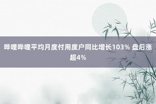 哔哩哔哩平均月度付用度户同比增长103% 盘后涨超4%